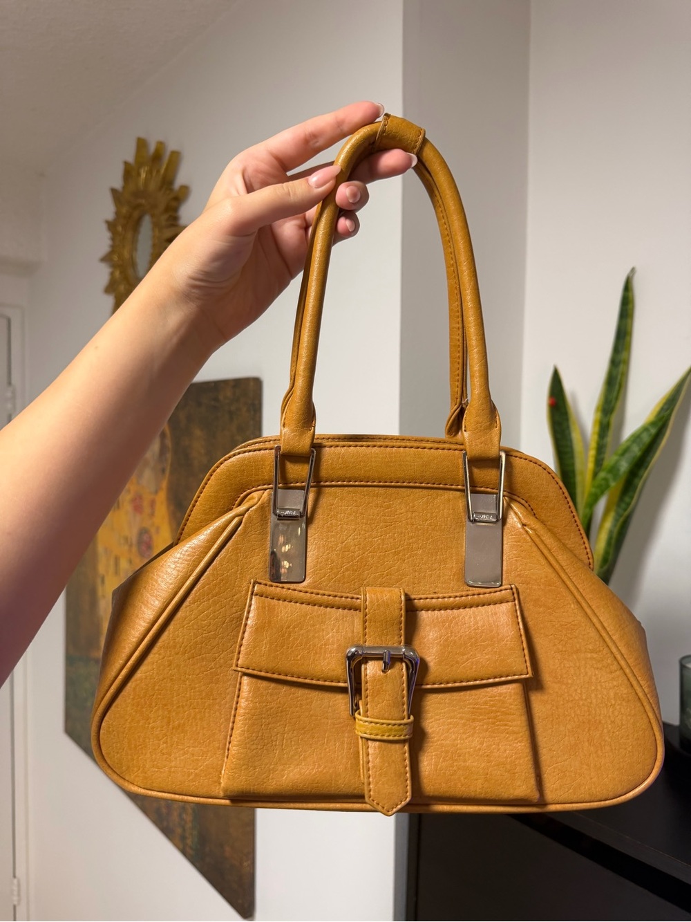 Vintage Mustard Yellow Women's Tote Handbag